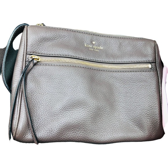 Kate Spade Bundle; shoes 8.5; crossbody grey pebbled leather read description - Picture 3 of 11